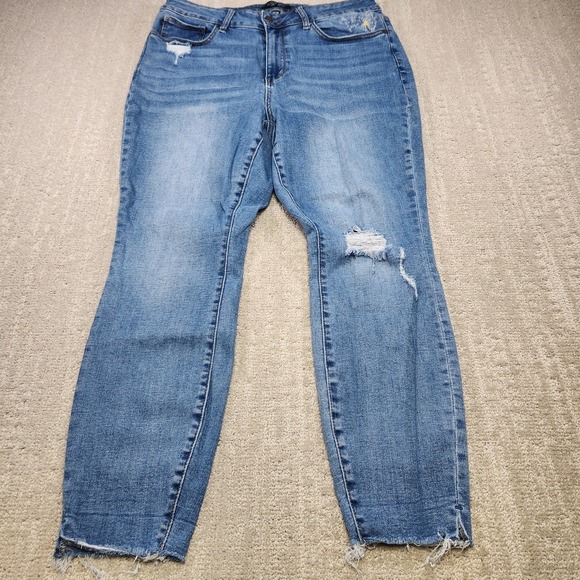 Judy Blue Denim - Judy Blue Jeans Women 16W Dandelion Embroidered High Rise Skinny Stretch Denim
